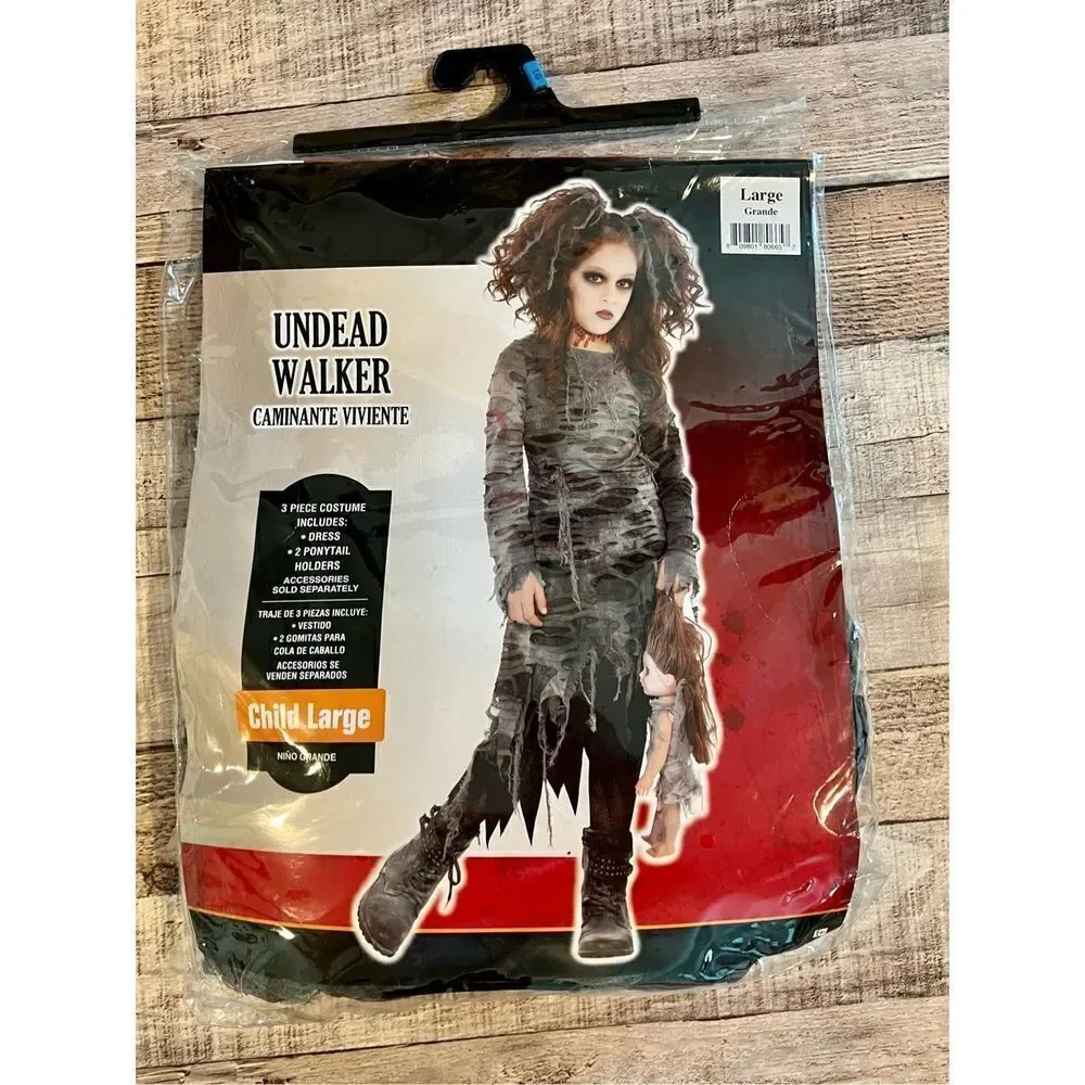 New Girls Undead Walker Zombie Halloween Costume Child‎ Large (12-14)